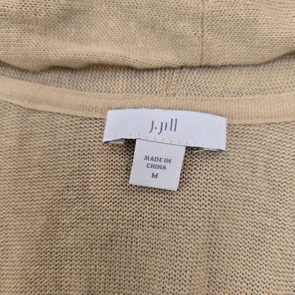 J. Jill Cardigan Sweater Womens Med Open Front Long Sleeve Linen/ Rayon - Picture 10 of 12